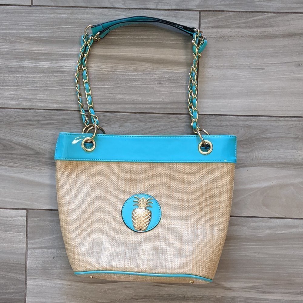Magid Pineapple Straw Shoulder Bag